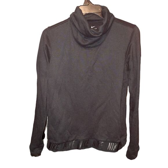 Nike Dri Fit Black Sweatshirt size small Funnel Neck - Picture 3 of 8